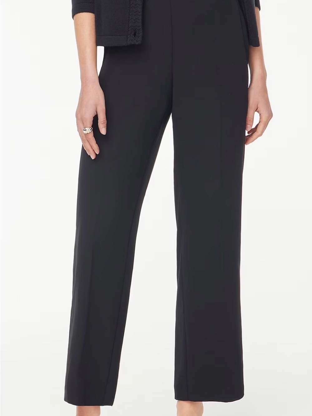 J.Crew Factory Jamie Wide Leg Pant Black 12T Pull On Trouser NWT